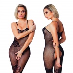 Bodystocking 6. Otwarty krok, kwiatowy wzór  - Clara Morgane