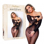 Bodystocking 5, otwarty krok i piersi, czarny - Clara Morgane