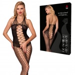 Bodystocking z licznymi paseczkami Kinky, czarne