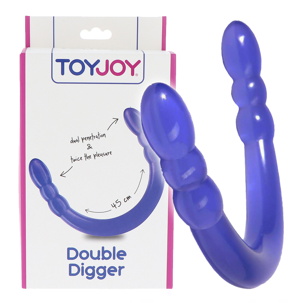 Dildo podwójne do penetracji pochwy i odbytu - Double Digger Toy Joy