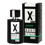 Feromony męskie. Kuszące perfumy - Body Attack Green 50 ml