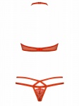 Komplet bielizny, stanik, stringi, 838-SET-3, czerwony
