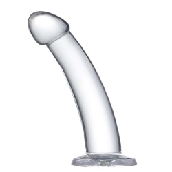 Penis na przyssawce, żelowy - glazed dildo 16 cm