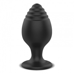 Korek analny, czarny na przyssawce - anal plug steps m