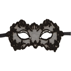 Maska na oczy, czarna koronkowa z eleganckimi cyrkoniami BDSM
