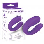 Masażer dla par, na baterie - sweet couple purple 93720