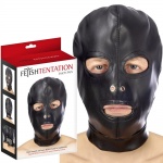 Maska na głowę z otworem na oczy i usta -  bdsm hood in leatherette with removable mask