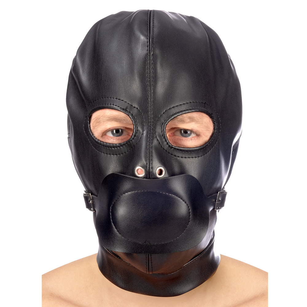 Maska BDSM czarna ekoskóra