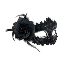 Maska na oczy, czarna, karnawałowa BELLA.