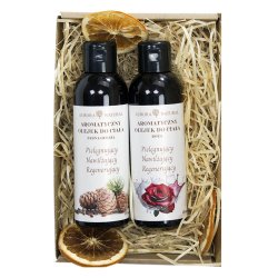 Naturalny zestaw prezentowy z aromatycznymi olejkami do ciała Aurora Natural w ekologicznym opakowan