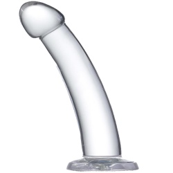 Penis na przyssawce, żelowy - glazed dildo 18 cm