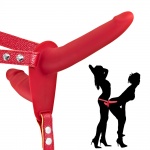 Penis podwójny, czerwony strap on - Fetish Tentation 
