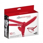 Penis, podwójny strap on z wibracjami - Vibrating Strap-on with Double Dildo Red