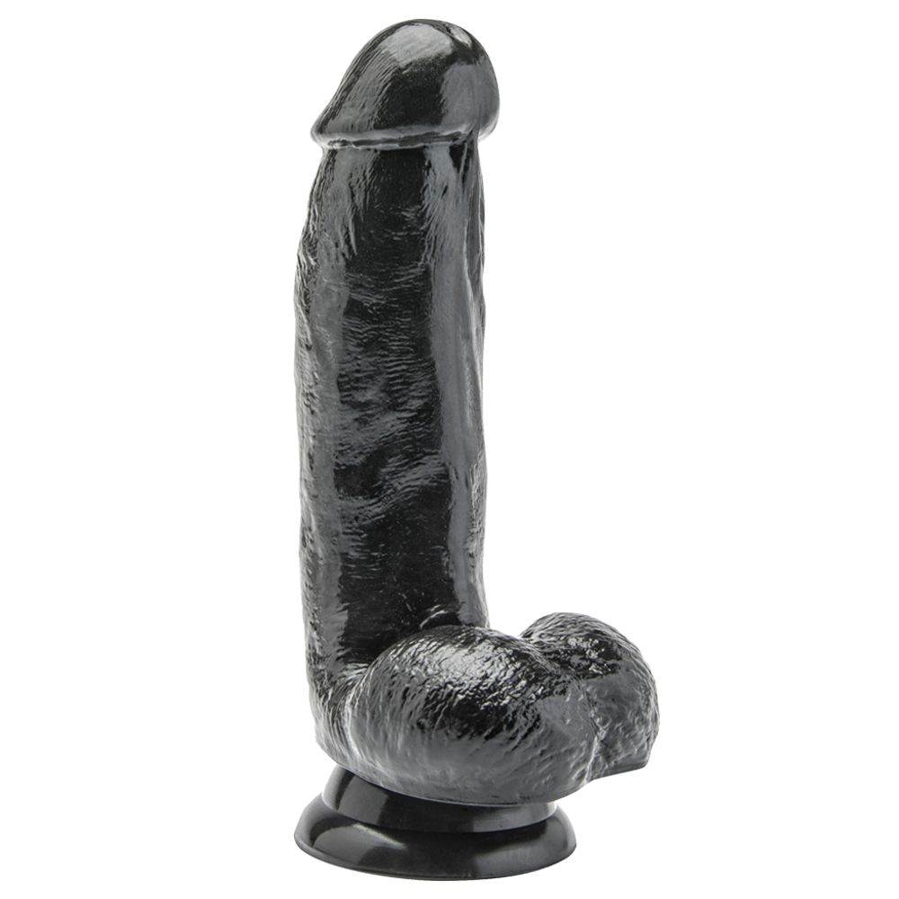 Penis realistyczny na przyssawce, czarny - Get Real 15 cm