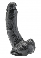 Penis realistyczny na przyssawce, czarny - Get Real 20 cm