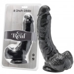 Penis realistyczny na przyssawce, czarny - Get Real 20 cm