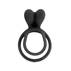 Pierścień erekcyjny na penisa i jądra - glamy double cockring black