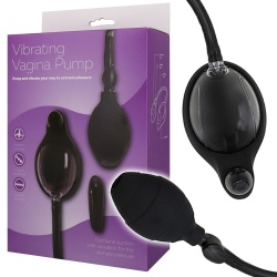 Pompka powiększająca waginę, czarna - Vibrating Vagina Pump