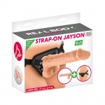 Strap on 2w1 dla kobiet, cielisty penis 21 cm - strap on Jayson 21 cm