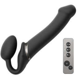 Strap-On z wibracjami, bez uprzęży - Strap On Me Vibration L black
