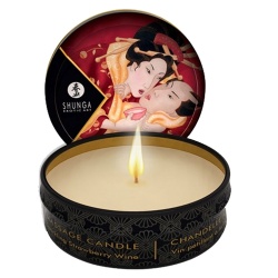 Świeca do masażu, zapach szampana truskawkowego Shunga CANDLE