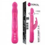 Wibrator ze stymulatorem łechtaczki - DORCEL Baby Rabbit 2.0 magneta