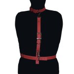 Obroża z D-ringiem z uprzęży SxToys III HARNESS ma wodoodporny materiał i stalowe okucia.