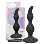 Korek analny Curved Anal Plug marki Lola Toys, wykonany z miękkiego silikonu, zapakowany w elegancki