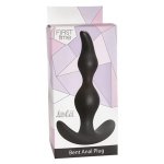 Opakowanie produktu First Time Bent Anal Plug z ergonomicznie wyprofilowanym korkiem analnym dla kom