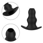 Zbliżenie na silikonowy korek analny Hollow Anal Plug, ukazujące jego ergonomiczną budowę i pustą st