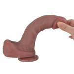 Realistyczne dildo z elastycznego silikonu idealnie odwzorowuje naturalny kształt i fakturę skóry.