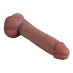 Dildo o realistycznym wyglądzie z przyssawką umożliwia wygodne użytkowanie bez użycia rąk.