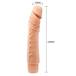 Wibrator realistyczny o długości 24 cm i średnicy 4,3 cm idealny do głębokiej stymulacji.