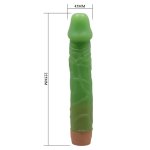 Wymiary realistycznego wibratora z zielonego materiału o długości 225 mm i średnicy 45 mm dla intens