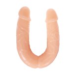 Dokładne wymiary realistycznego podwójnego dildo z elastycznego materiału, idealnego do eksperymento
