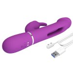 Wibrator królik Kampas Purple z magnetycznym ładowaniem i wygodnym przewodem USB.
