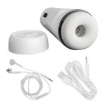 Zestaw zawiera masturbator, pokrywkę ochronną, słuchawki i kabel USB do ładowania.