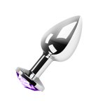 Korek analny z metalu z fioletowym kryształem to stylowy i bezpieczny gadżet erotyczny.