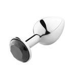 Zmysłowy plug analny Secret Play z czarnym kryształem w praktycznym pudełku z aksamitnym woreczkiem 