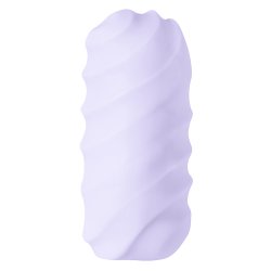 Masturbator męski o spiralnej strukturze zewnętrznej wykonany z miękkiego silikonu.