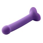 Zmysłowy fioletowy dildo z serii Action o miękkiej główce i sercowatej podstawie z silikonu najwyższ