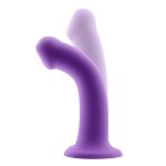 Prosty i elastyczny dildo silikonowy w kolorze fioletowym doskonały do stymulacji punktu G i zabaw s