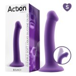 Fioletowe dildo wykonane z jedwabiście gładkiego silikonu doskonale dopasowuje się do kształtów ciał